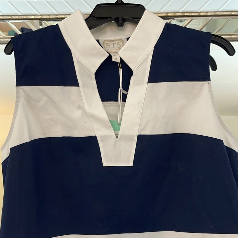 STS navy & white striped sleeveless nautical dress. NWT length 35” size XL - Picture 7 of 7